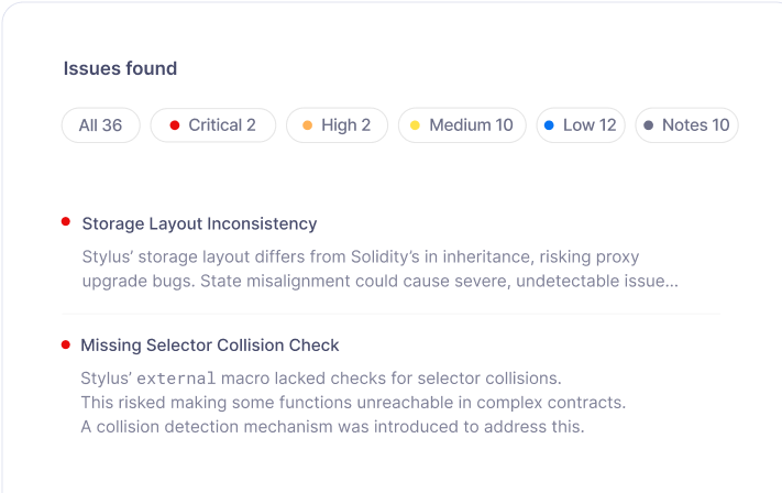 Stylus Rust SDK Audit